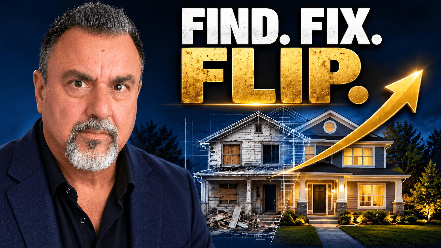 Distressed property being renovated and resold, find fix and flip investment homes