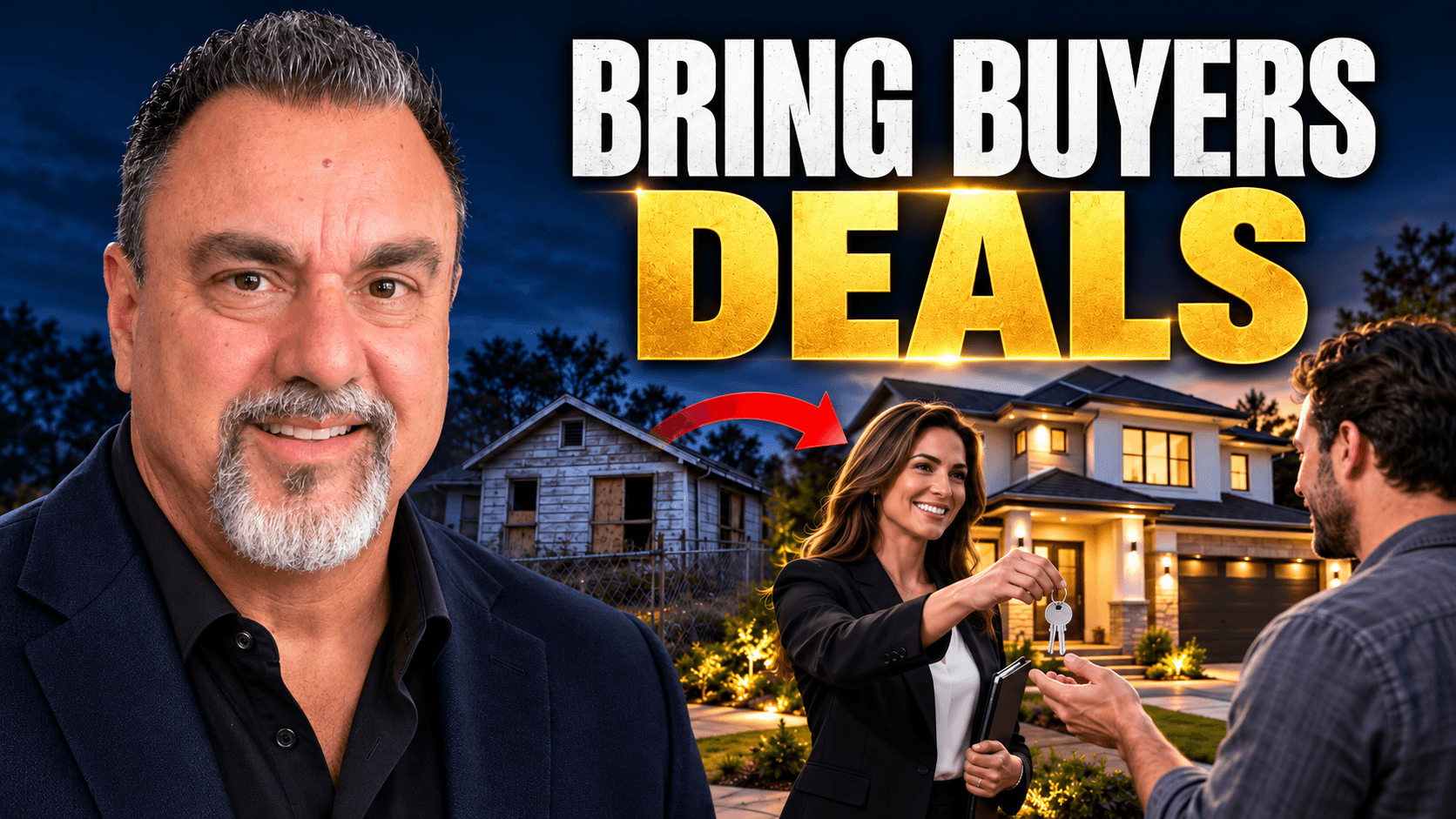 Real estate agent handing keys to a buyer after a distressed property closing