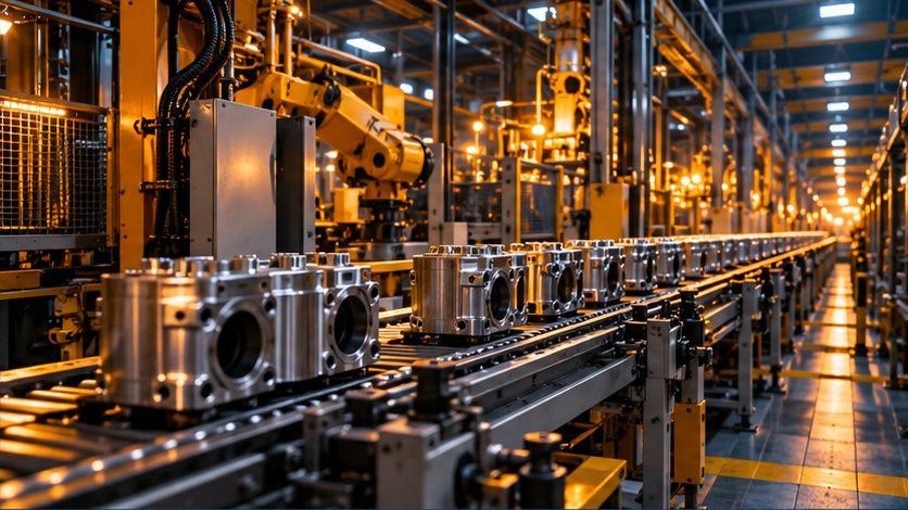 Illustrative factory production line