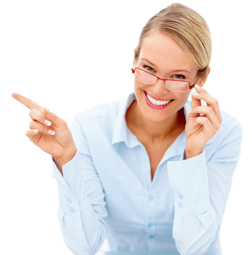 Professional woman pointing