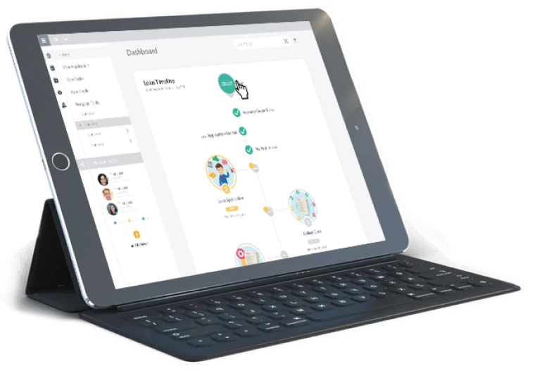 Mortgage dashboard displayed on a tablet.