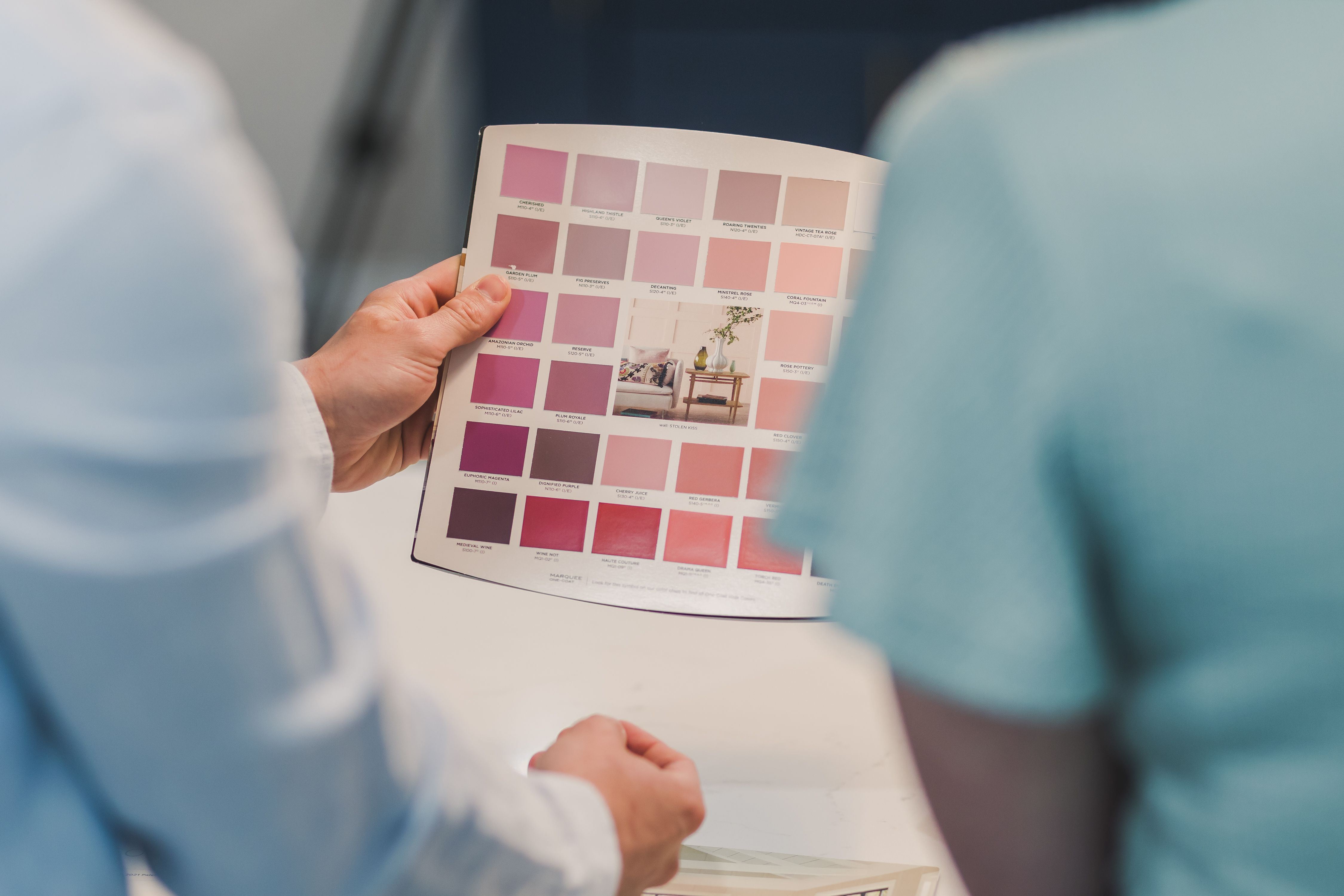 Reviewing paint colors while planning a home improvement project