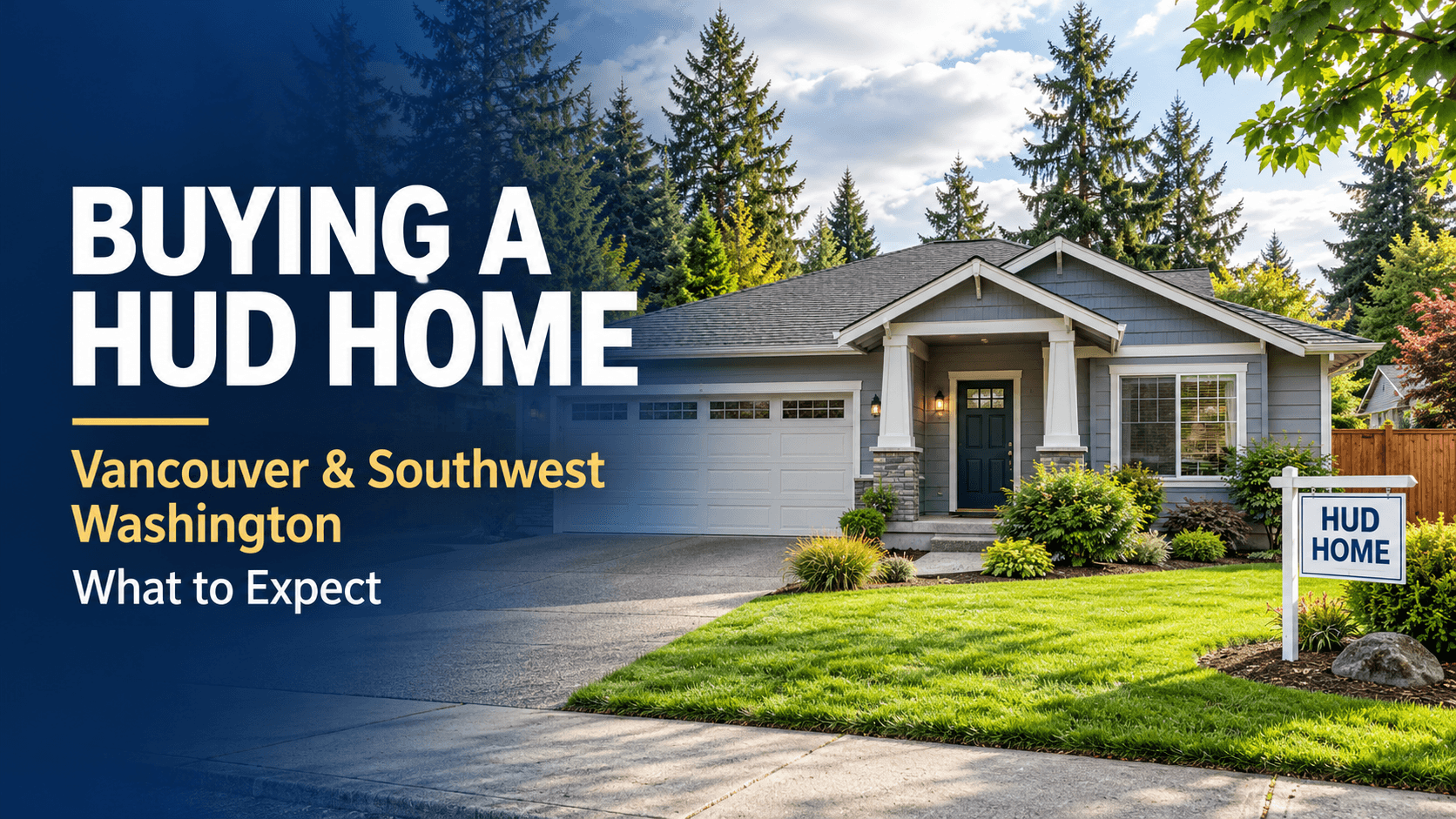 Single-family home exterior in Southwest Washington, illustrating buying a HUD home