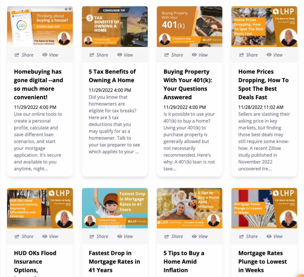 branded lenderhomepage social media exmple